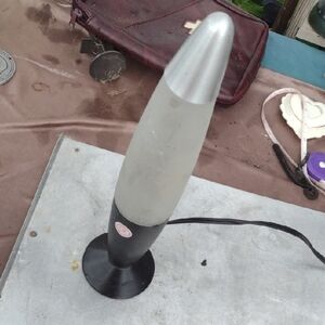 Modern Black and Silver Lava Lamp